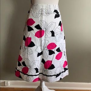 Pink and black floral skirt